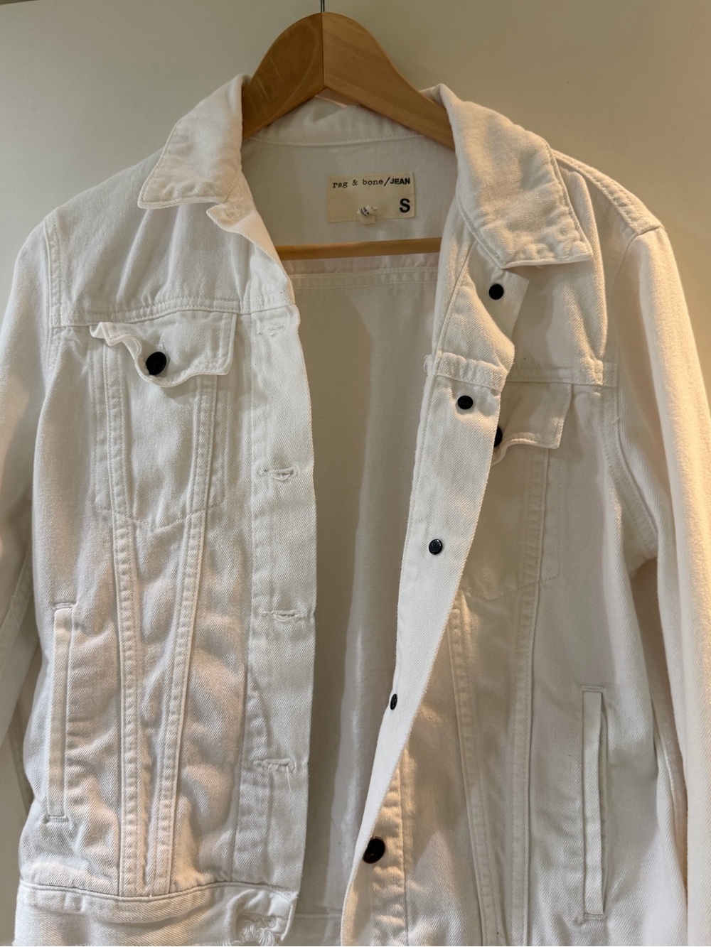 rag & bone White Denim Trucker Jacket